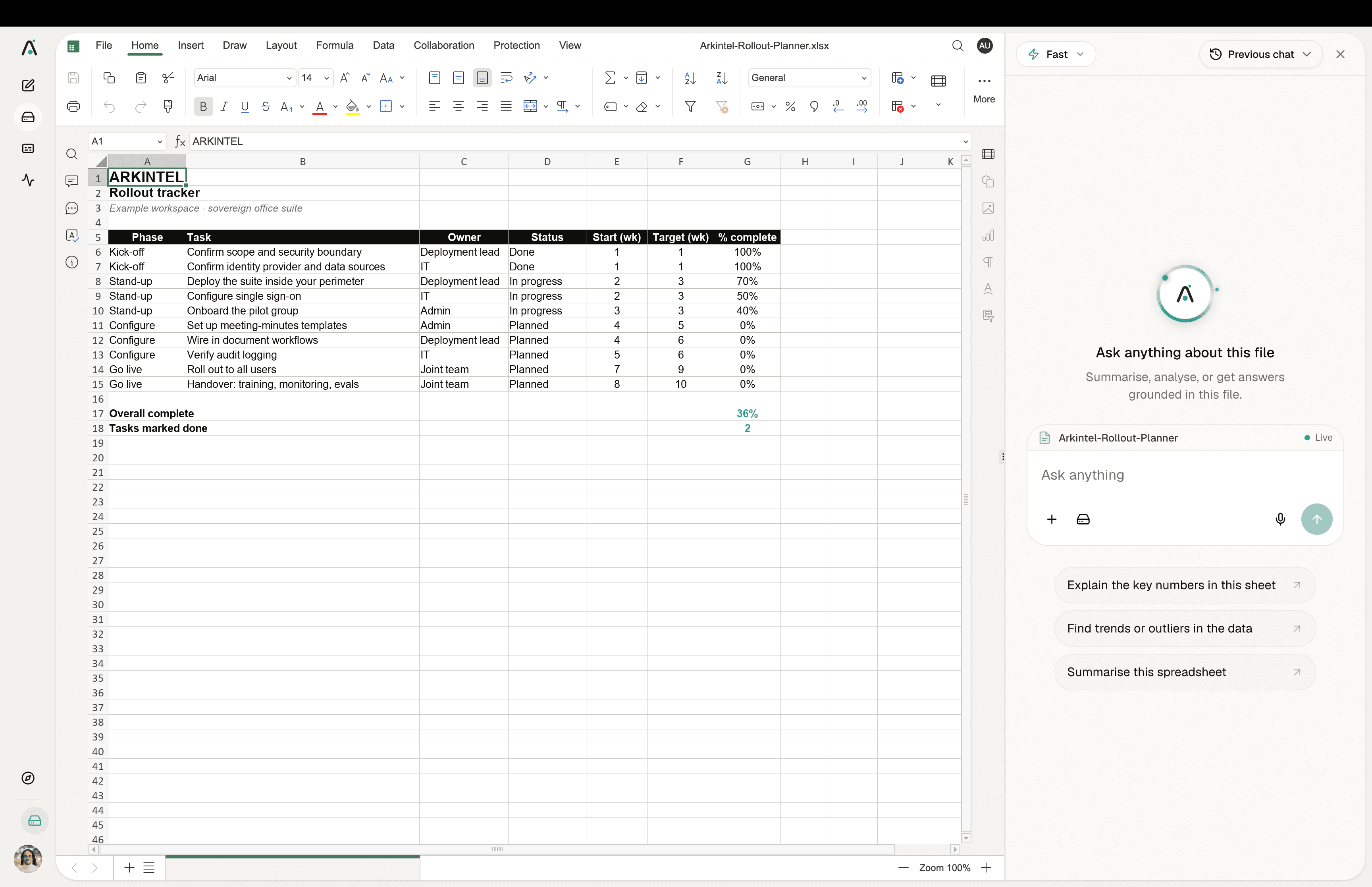 Sheets product screenshot